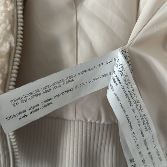 Zara TRF Teddy Bear Beige Zipper Sherpa Jacket - Picture 6 of 7